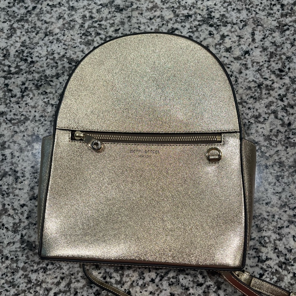 Henri Bendel West 57th Metallic Gold Backpack